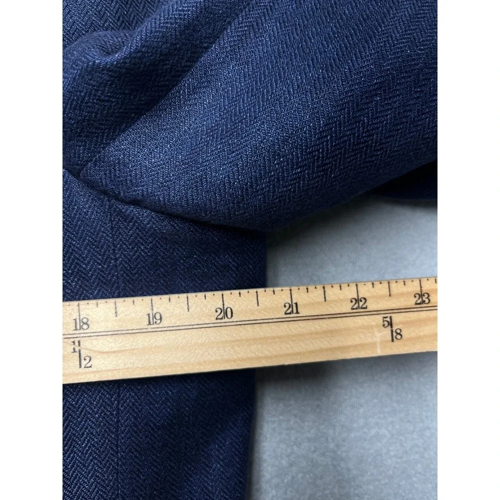 NWOT Banana Republic 42R Navy Linen Herringbone‎ Blazer Slim Fit Tailored Sport